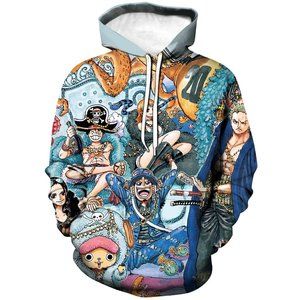 Trafalgar Law Hoodie Pullover Anime Cosplay Costume Long Sleeve Jacket Unisex